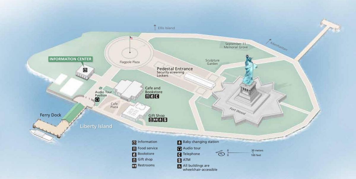 mapa de la estatua de la libertad
