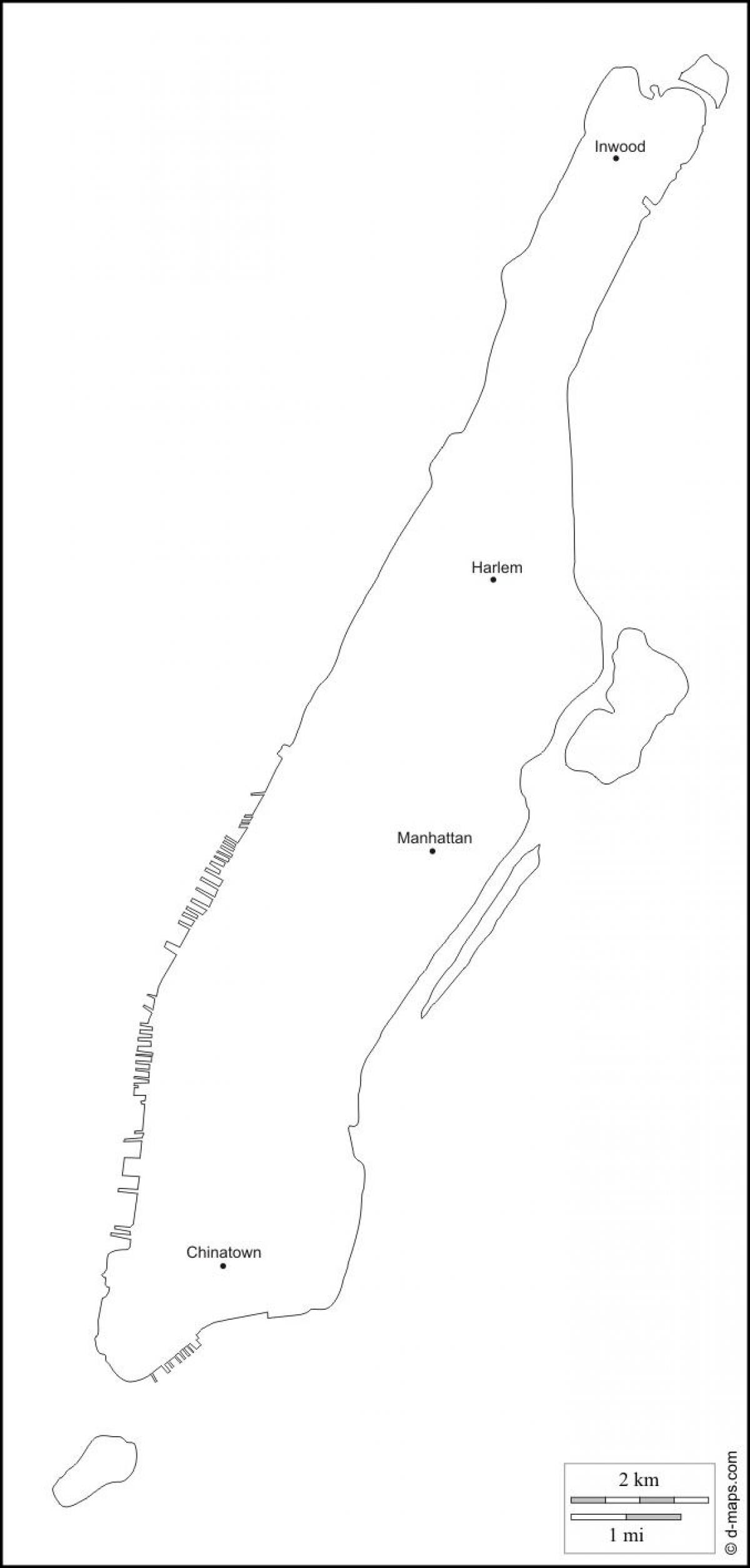 mapa en blanco de Manhattan
