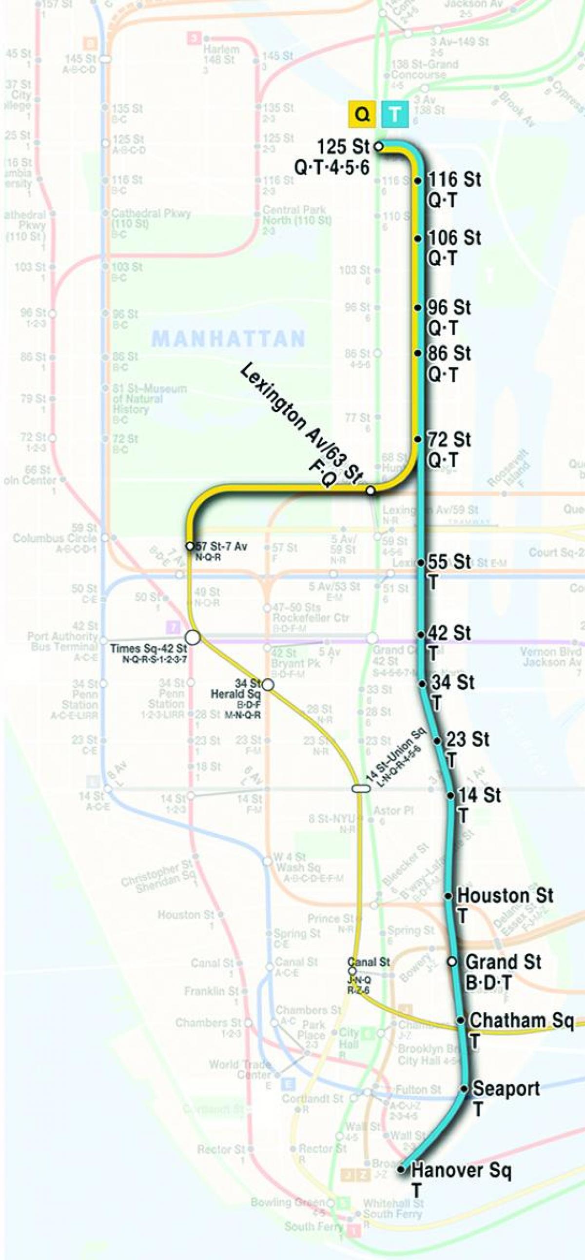 mapa de la segunda avenida, metro