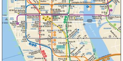 Mapa del bajo Manhattan metro