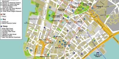 Mapa de centro de Manhattan, ny
