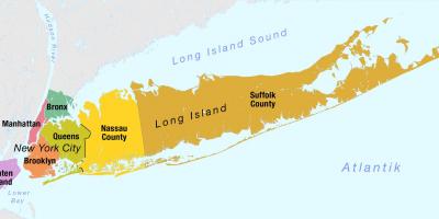 Mapa de Nueva York, Manhattan y long island