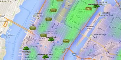 Mapa de parques de Manhattan