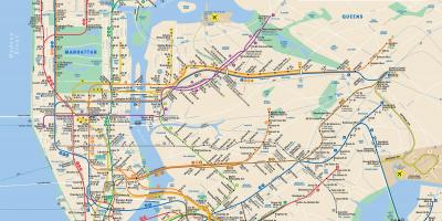Manhattan mapa de transporte público
