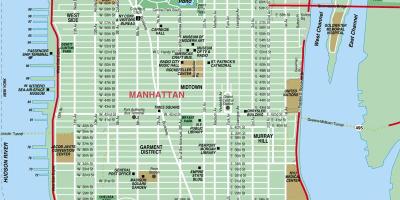 Imprimible mapa de las calles de Manhattan