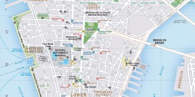 Mapa del bajo Manhattan ny