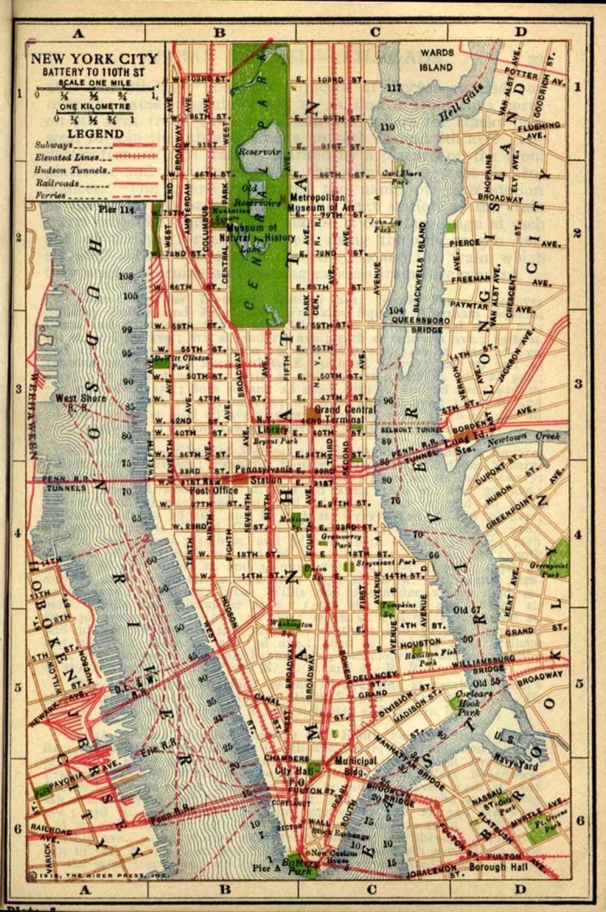 mapa de viejo Manhattan