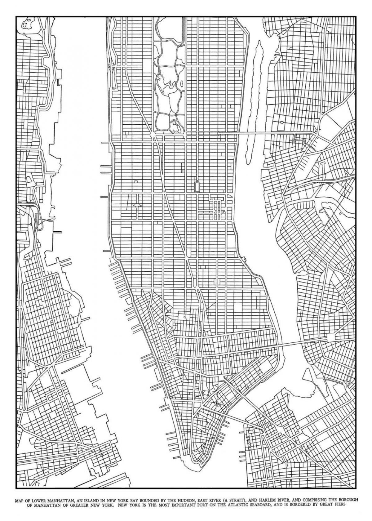 mapa de Manhattan cuadrícula