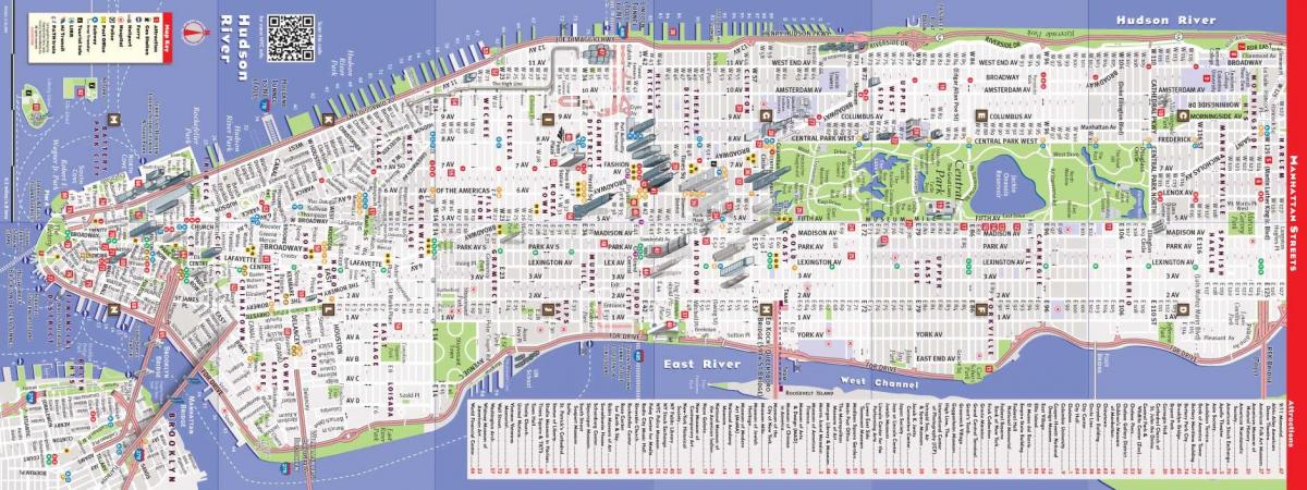 mapa detallado de Manhattan ny