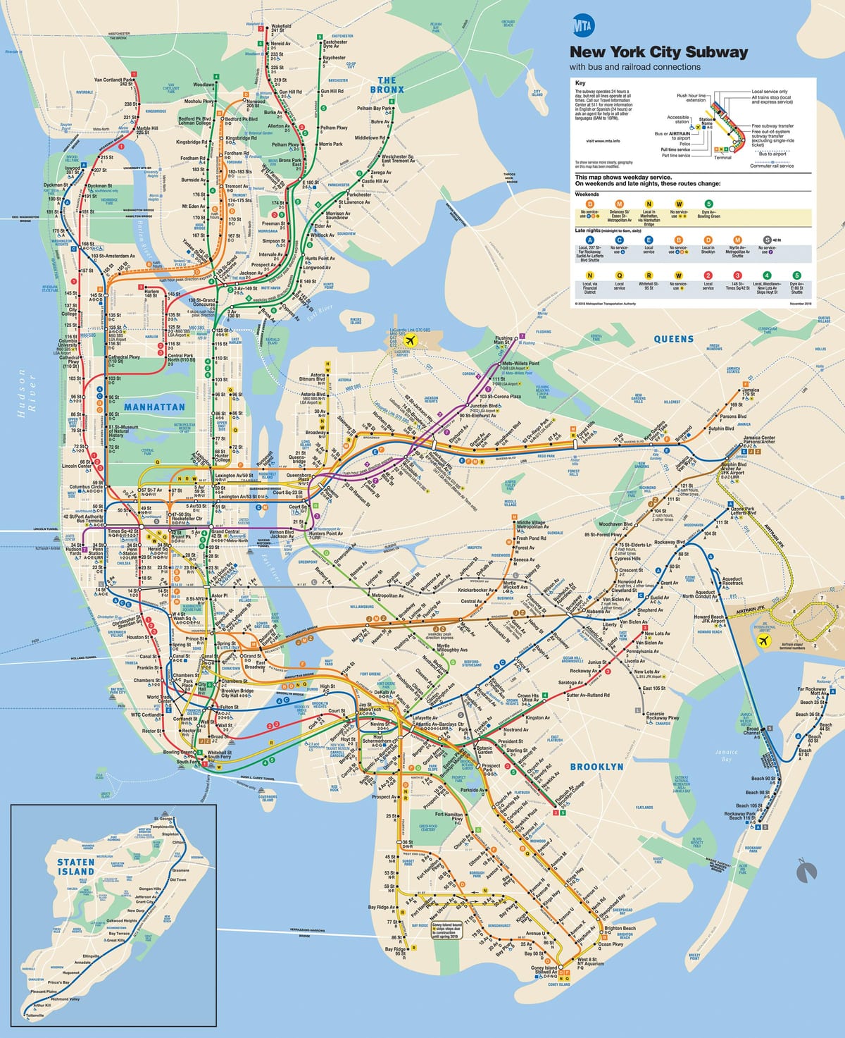 mapa del metro de Manhattan, Nueva York