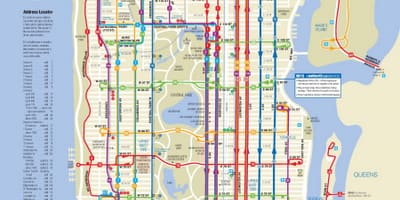 NYC mapa de autobuses de Manhattan