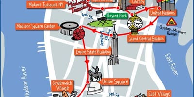 El Midtown de Manhattan atracciones mapa