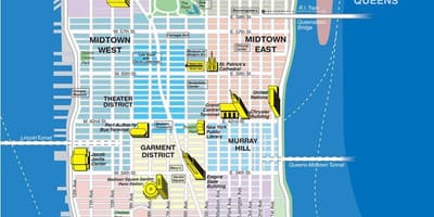 Mapa de la isla de Manhattan