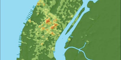 Mapa de elevación de Manhattan